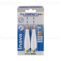 INAVA Brossette trio compact 123 un pack 2 avec 3 recharges par brossette