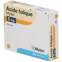 MYLAN Acide folique 5mg x20 comprimés