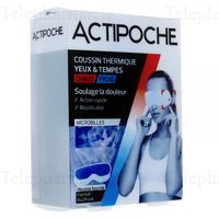 ACTIPOCHE Coussin thermique pour yeux et tempes en microbilles 8x24cm