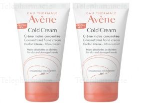 Cold cream crème mains peaux dessèchees ou abimees 2x50ml