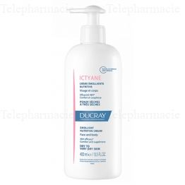 DUCRAY Ictyane Crème Émolliente Nutritive Visage et Corps 400 ml