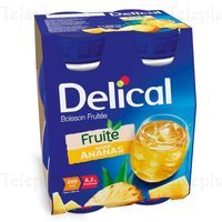 DELICAL Boisson Fruitée Saveur Ananas 4x200ml