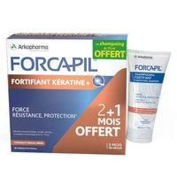 FORCAPIL Fortifiant Kératine+ 3 mois (180 gélules)