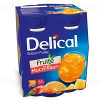 DELICAL Boisson Fruitée Saveur Multi-Fruits 4x200ml