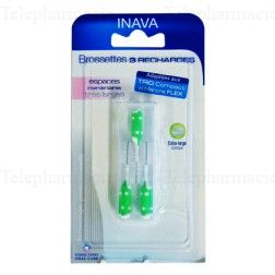 INAVA Brosettes 3 recharges extra larges 8-7 conique vert pack de 3