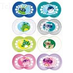 Sucette Silicone 18 mois et + - Lot de 2 sucettes en boîte de stérilisation - motifs animaux aléatoires