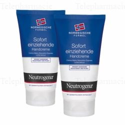 Crème mains hydratation et confort absorption rapide 2x75ml