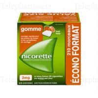 NICORETTE 2mg Gomme &agrave; m&acirc;cher fruits x 210
