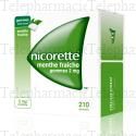 NICORETTE Menthe fraîche 2 mg sans sucre Boîte de 210 gommes