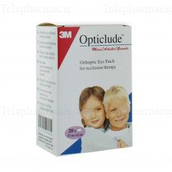 Opticlude 20 pansements orthoptiques maxi chair 8cm x 5.7cm