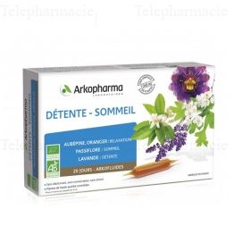 Arkofluides detente-sommeil bio 20 ampoules