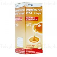 OXOMEMAZINE UPSA 0.33mg/ml sirop toux sèche sans sucre flacon 125ml