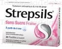 Strepsils fraise sans sucre, pastille édulcorée à l'isomalt